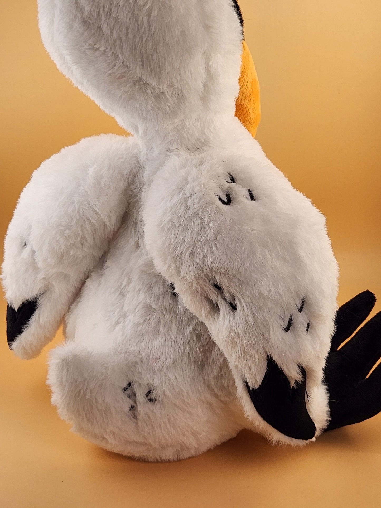 Wayne the Whooping Crane plush stuffed animal toy back view