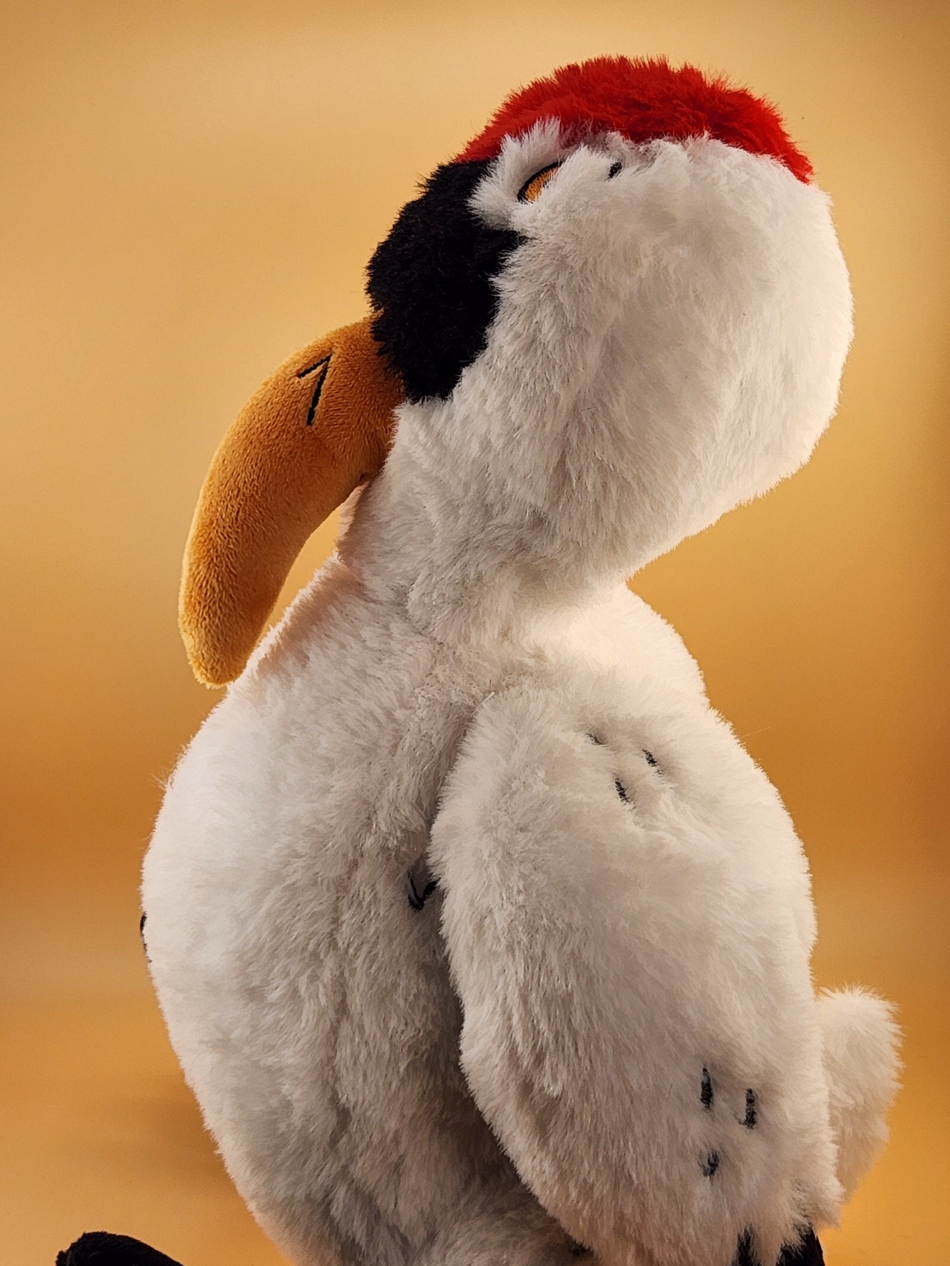 Wayne the Whooping Crane plush stuffed animal toy side view