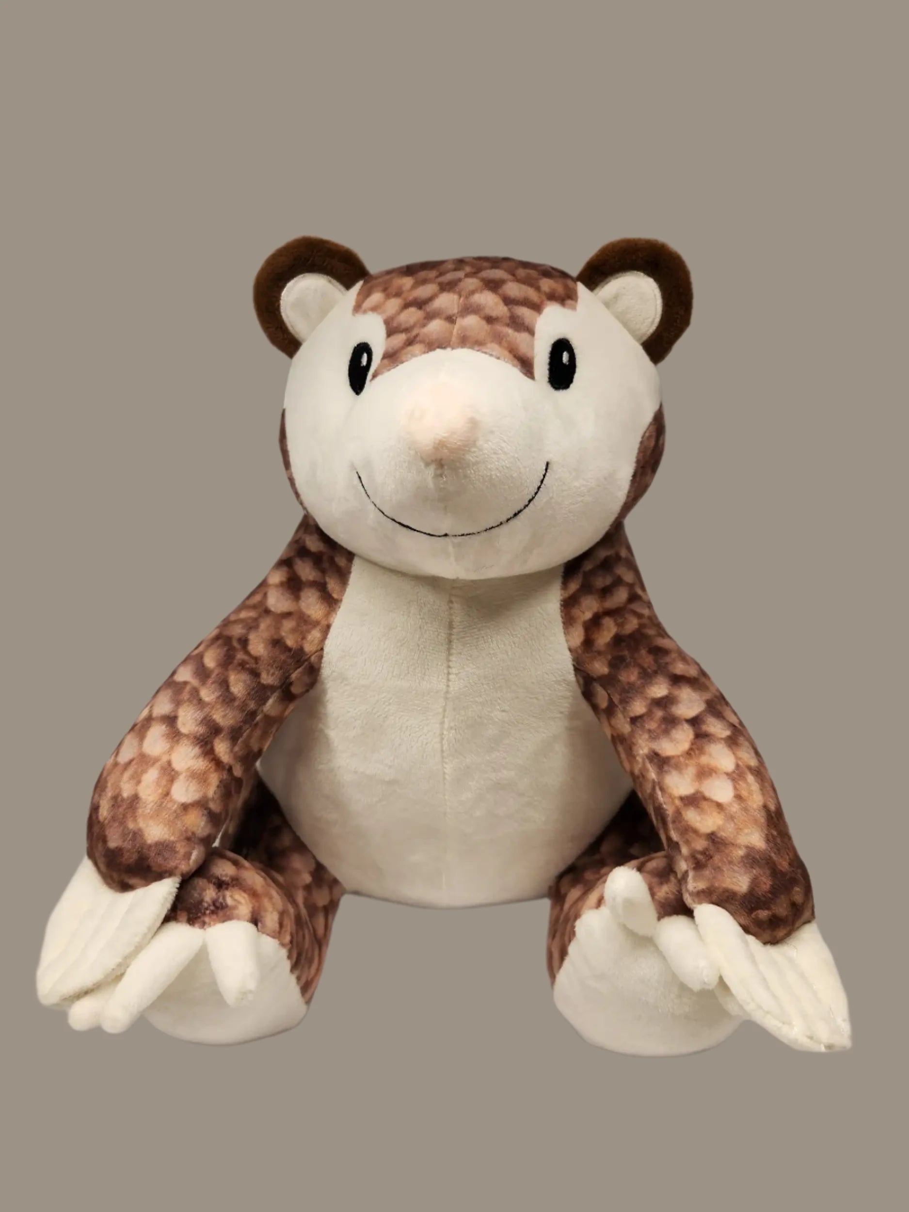 Paulie the pangolin stuffed animal front view